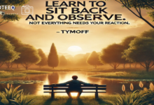 Learn to sit back and observe. not everything need - tymoff